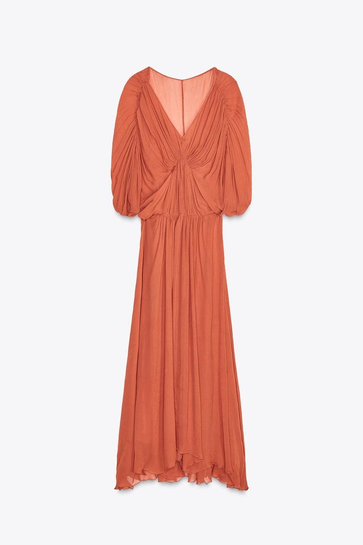 Draped Maxi Dress - Orange