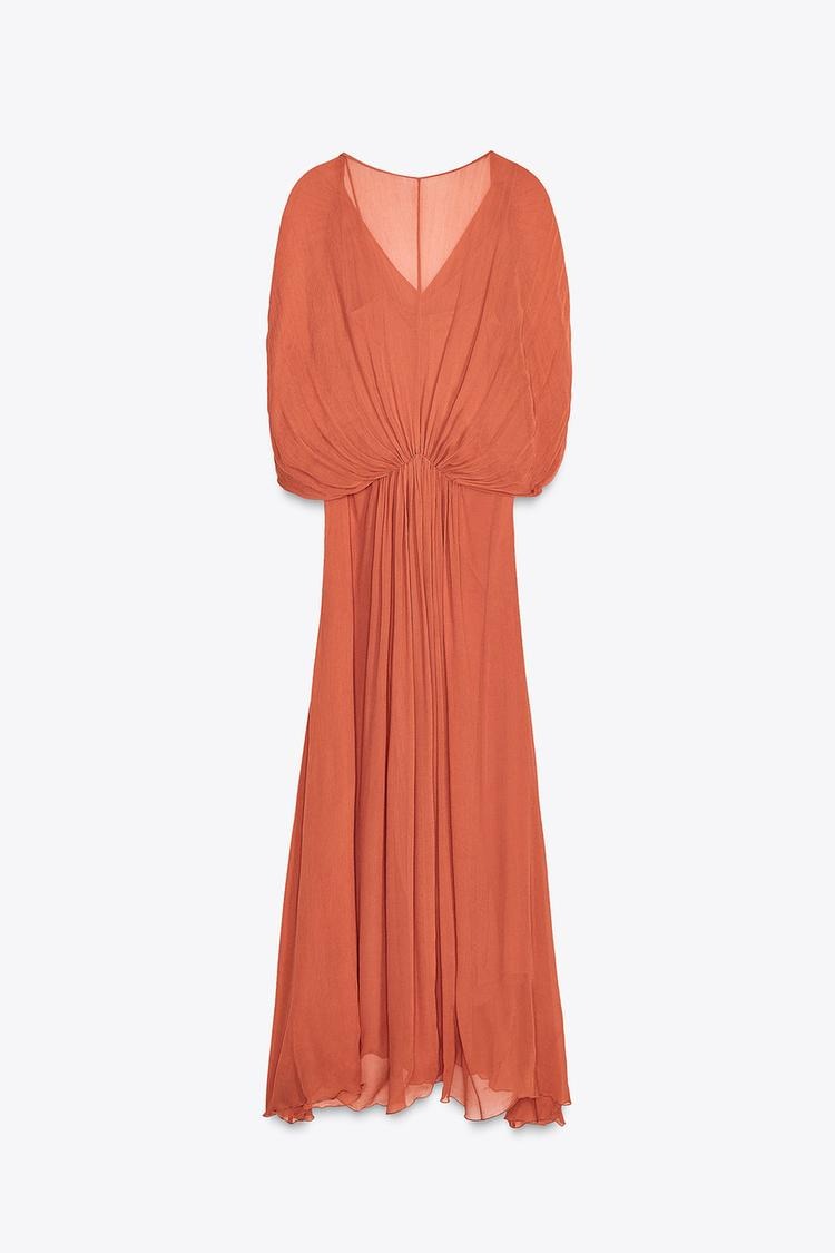 Draped Maxi Dress - Orange