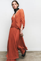 Draped Maxi Dress - Orange