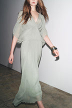 Mint Draped Maxi Dress