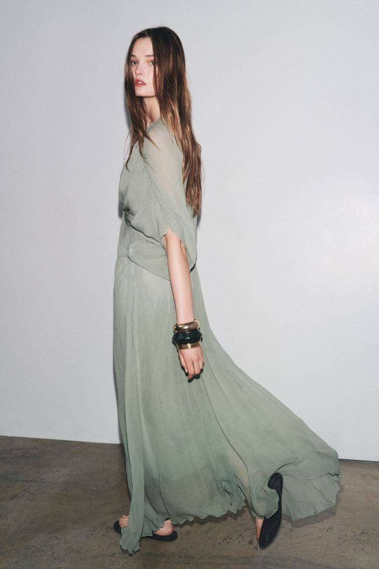 Mint Draped Maxi Dress