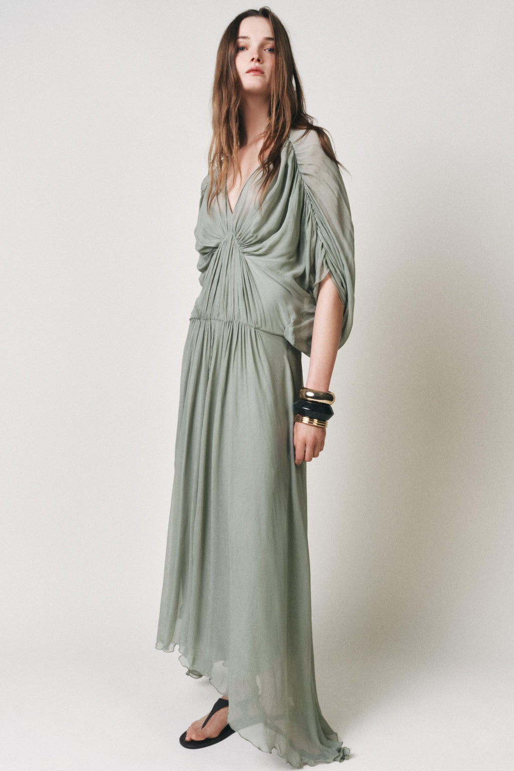 Mint Draped Maxi Dress
