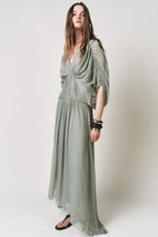 Mint Draped Maxi Dress