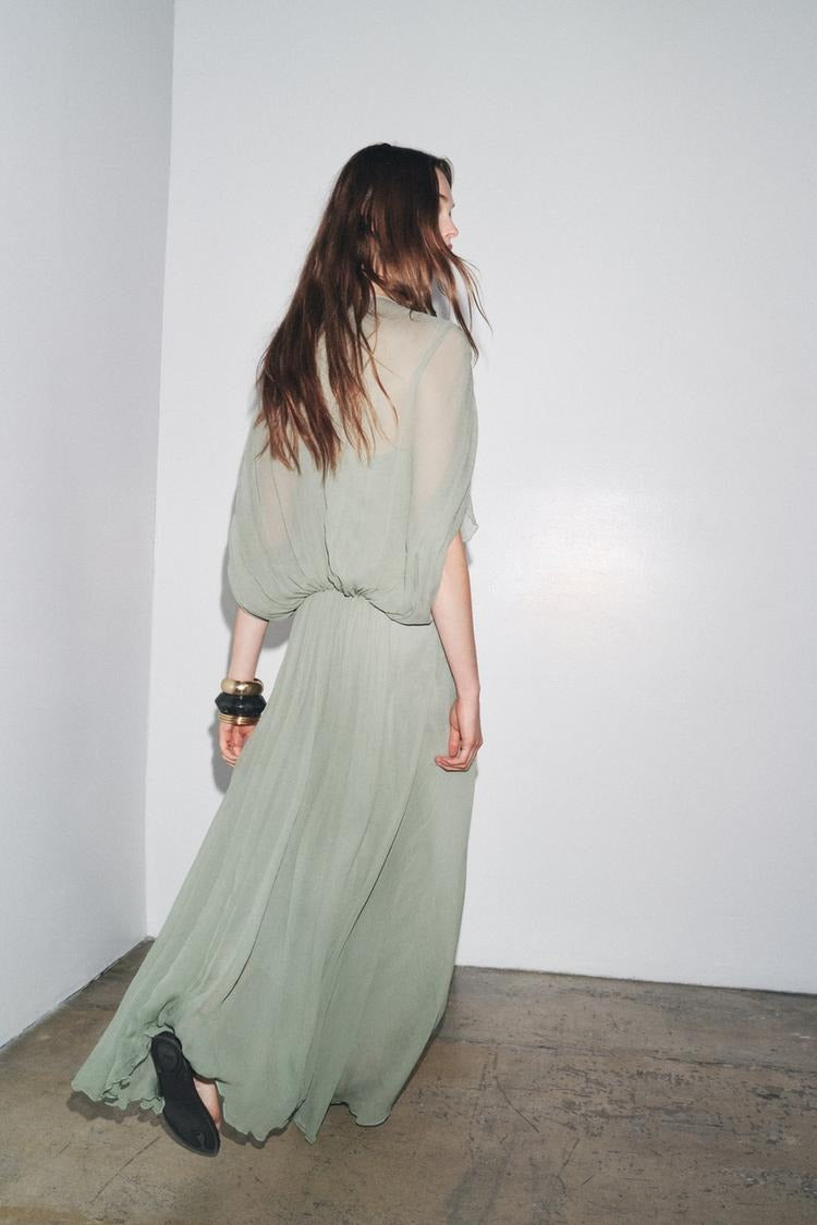 Mint Draped Maxi Dress