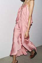 Satin Volume Maxi Dress