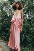 Satin Volume Maxi Dress