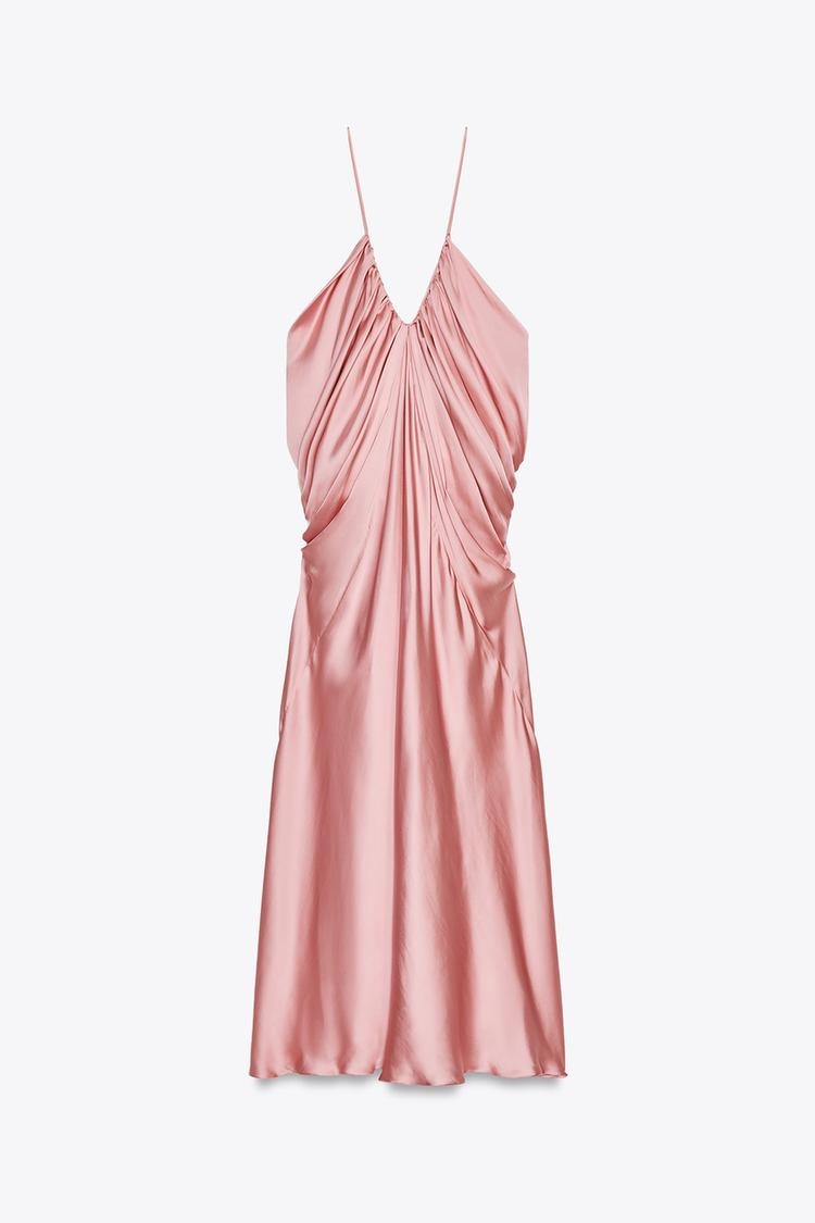 Satin Volume Maxi Dress