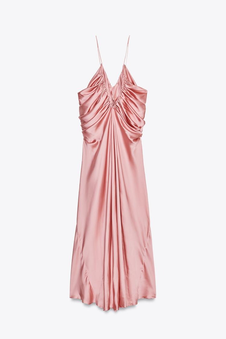 Satin Volume Maxi Dress