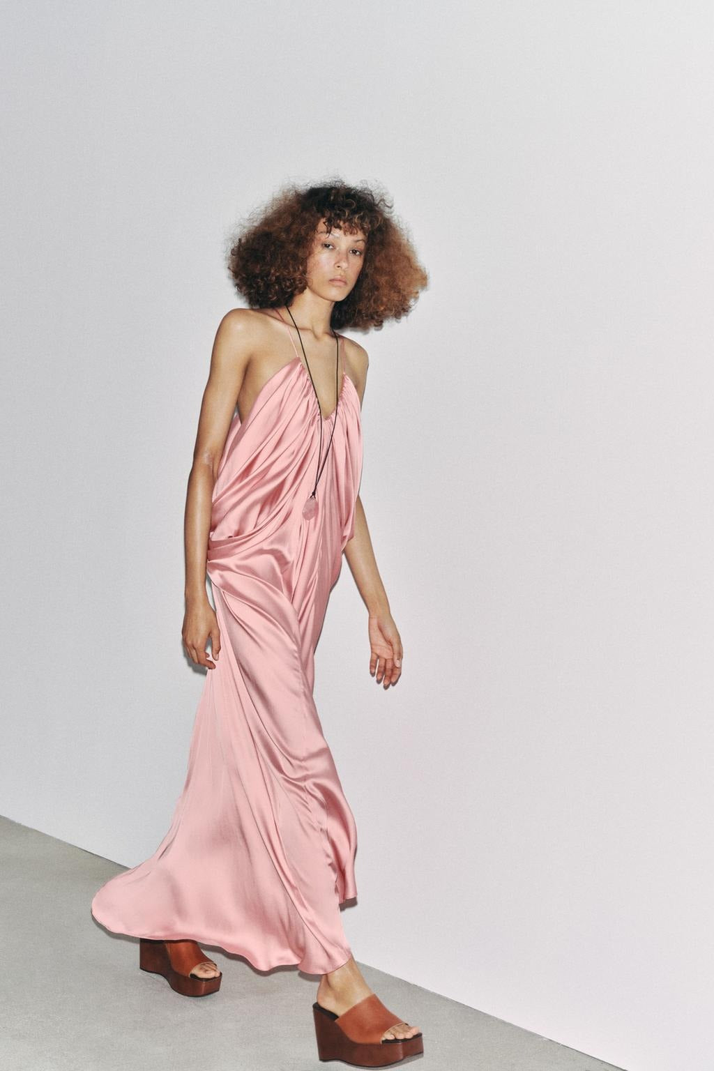 Satin Volume Maxi Dress