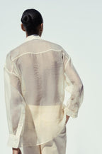 ORGANZA COMBINATION OVERSIZED SHIRT