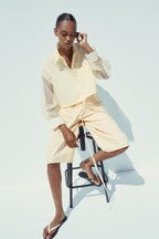 ORGANZA COMBINATION OVERSIZED SHIRT