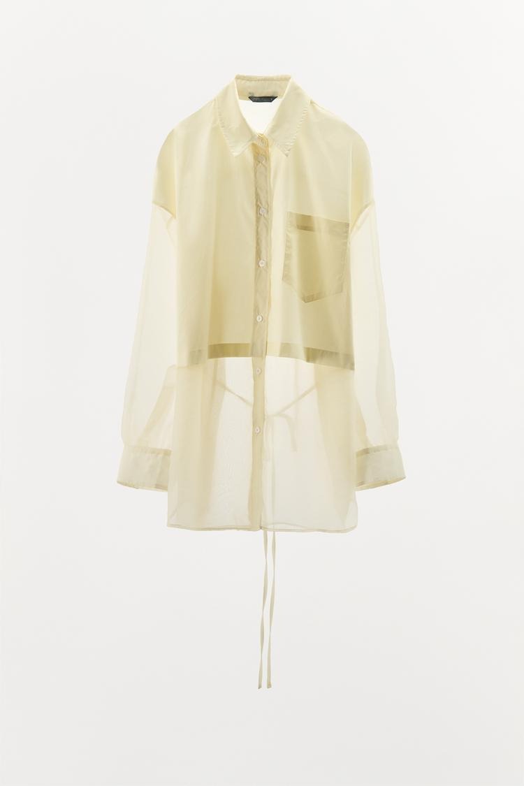 ORGANZA COMBINATION OVERSIZED SHIRT