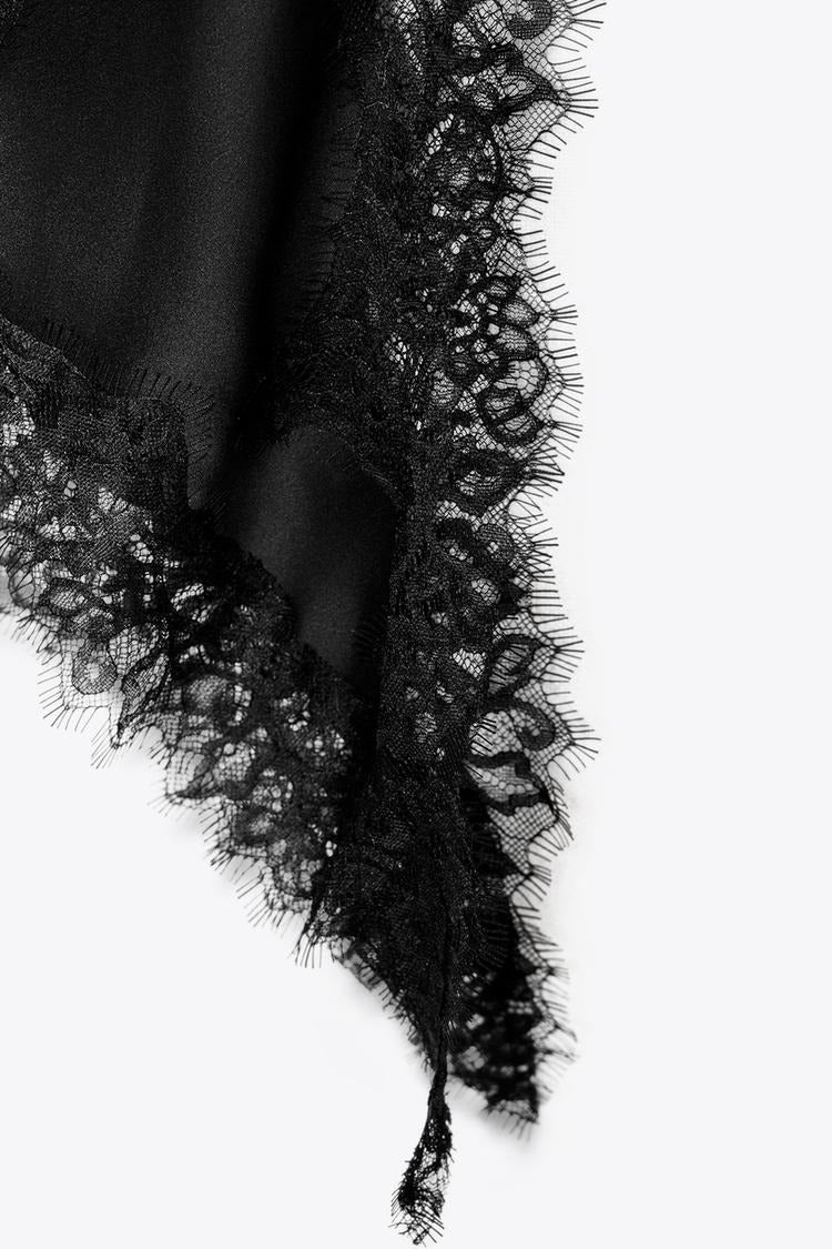 ASYMMETRIC LACE MINI DRESS