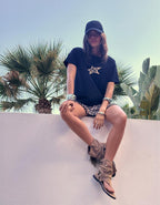 Plain short-sleeve T-shirt with print