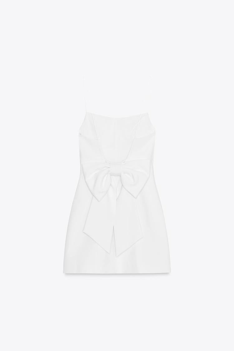 Stretch Short Bow Mini Dress