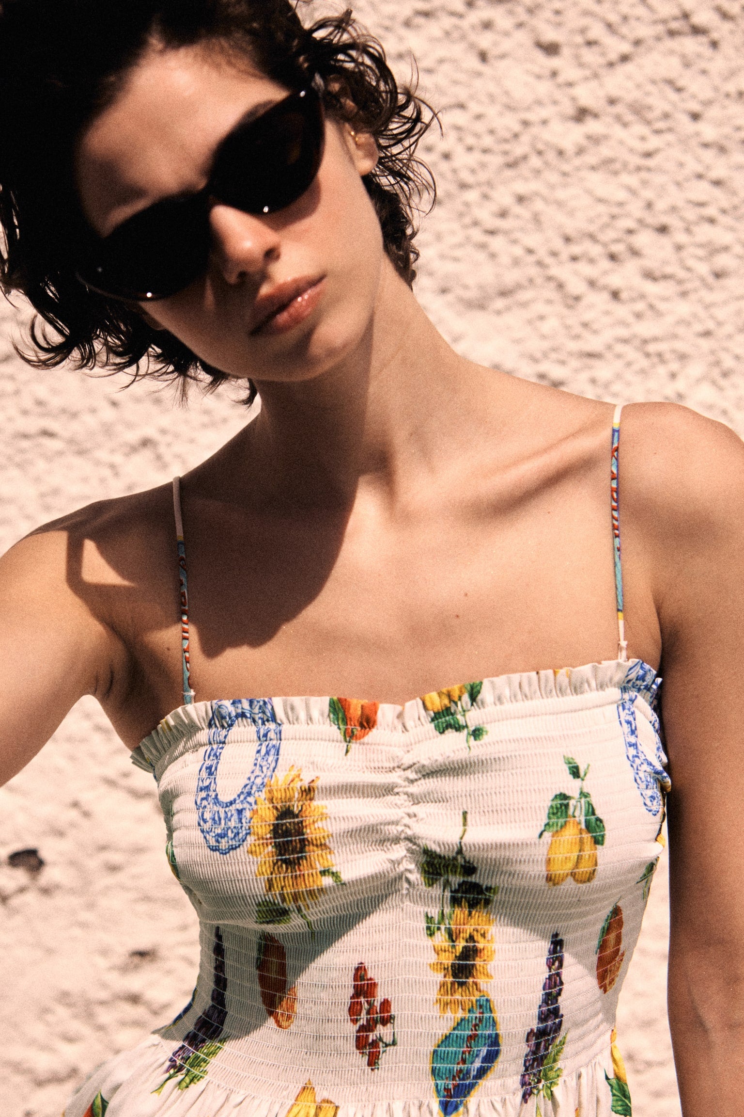 Summer Vibes Fruit & Flower Print Sundress Midi Dress