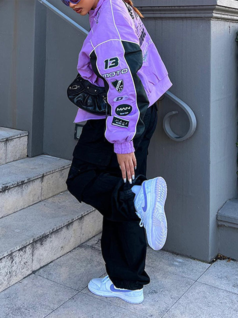 Printed casual loose long-sleeved jacket