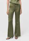 Geometric-Print Satin Trousers