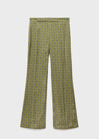 Geometric-Print Satin Trousers