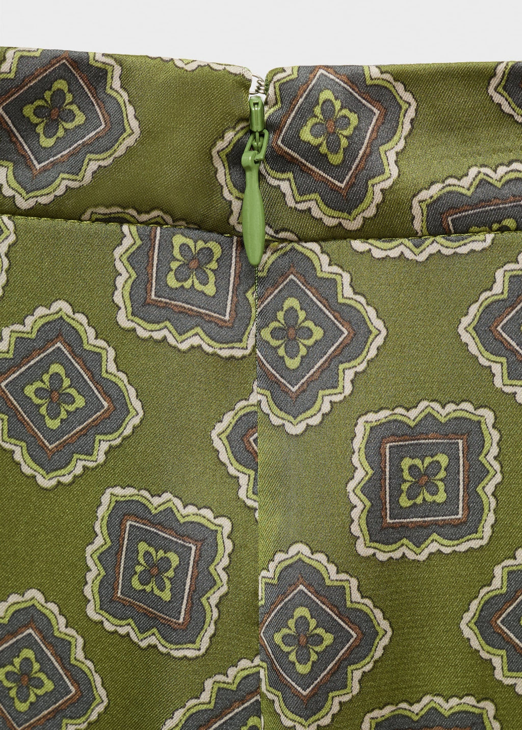 Geometric-Print Satin Trousers