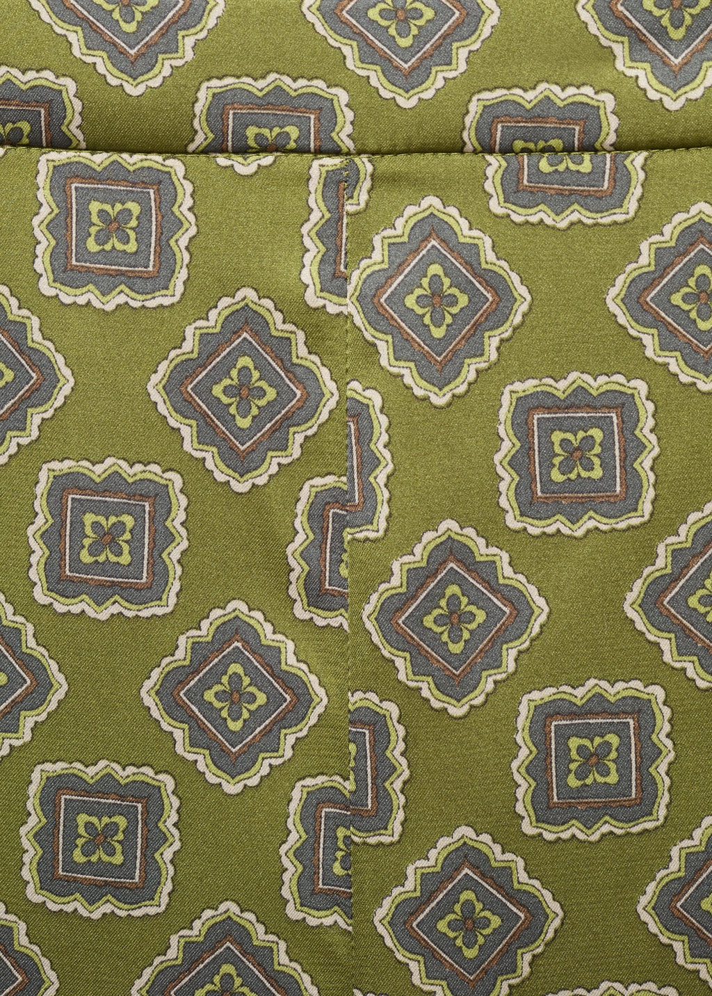 Geometric-Print Satin Trousers