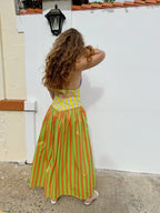 Multicolor Striped Slip Dress