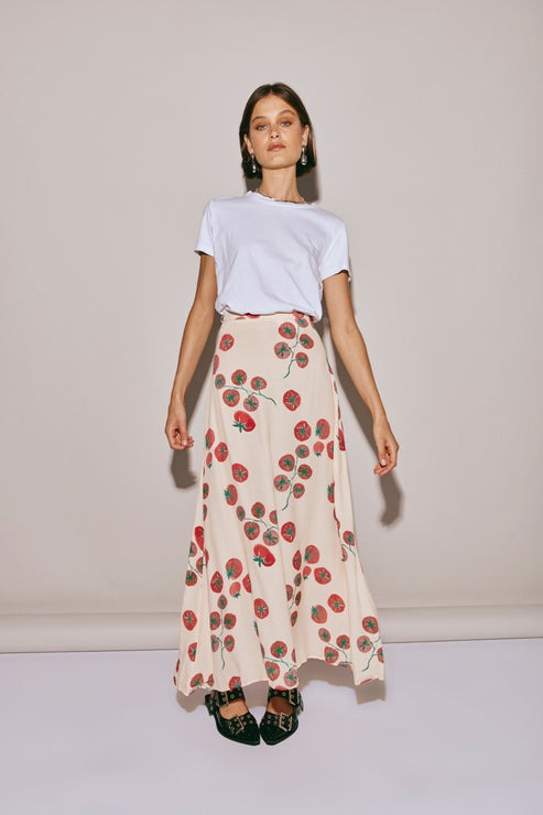Tomato Printed Midi Skirt