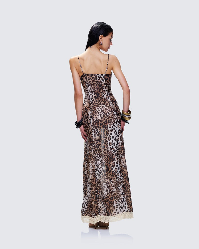 Royan Leopard Print Maxi Dress