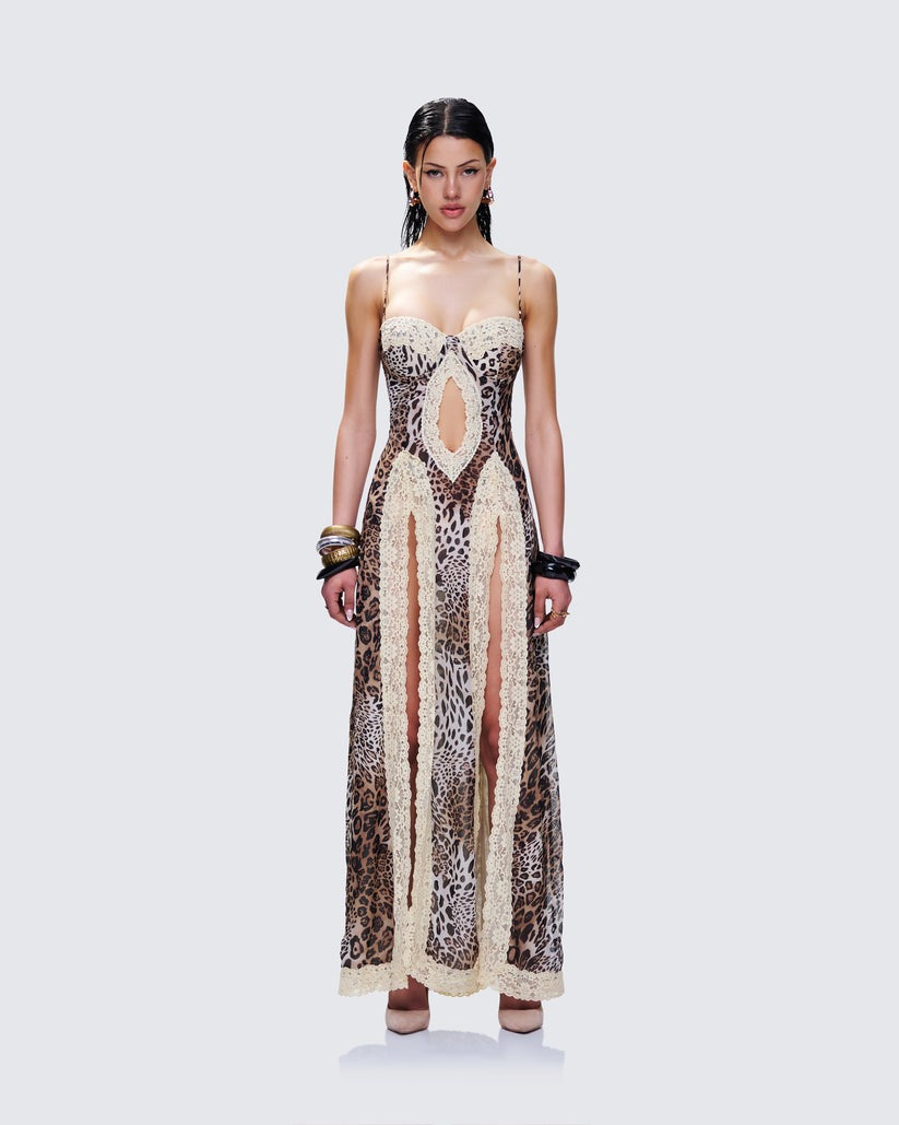 Royan Leopard Print Maxi Dress