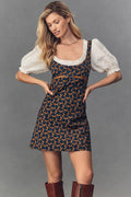 Maeve Puff-Sleeve Twofer Mini Dress