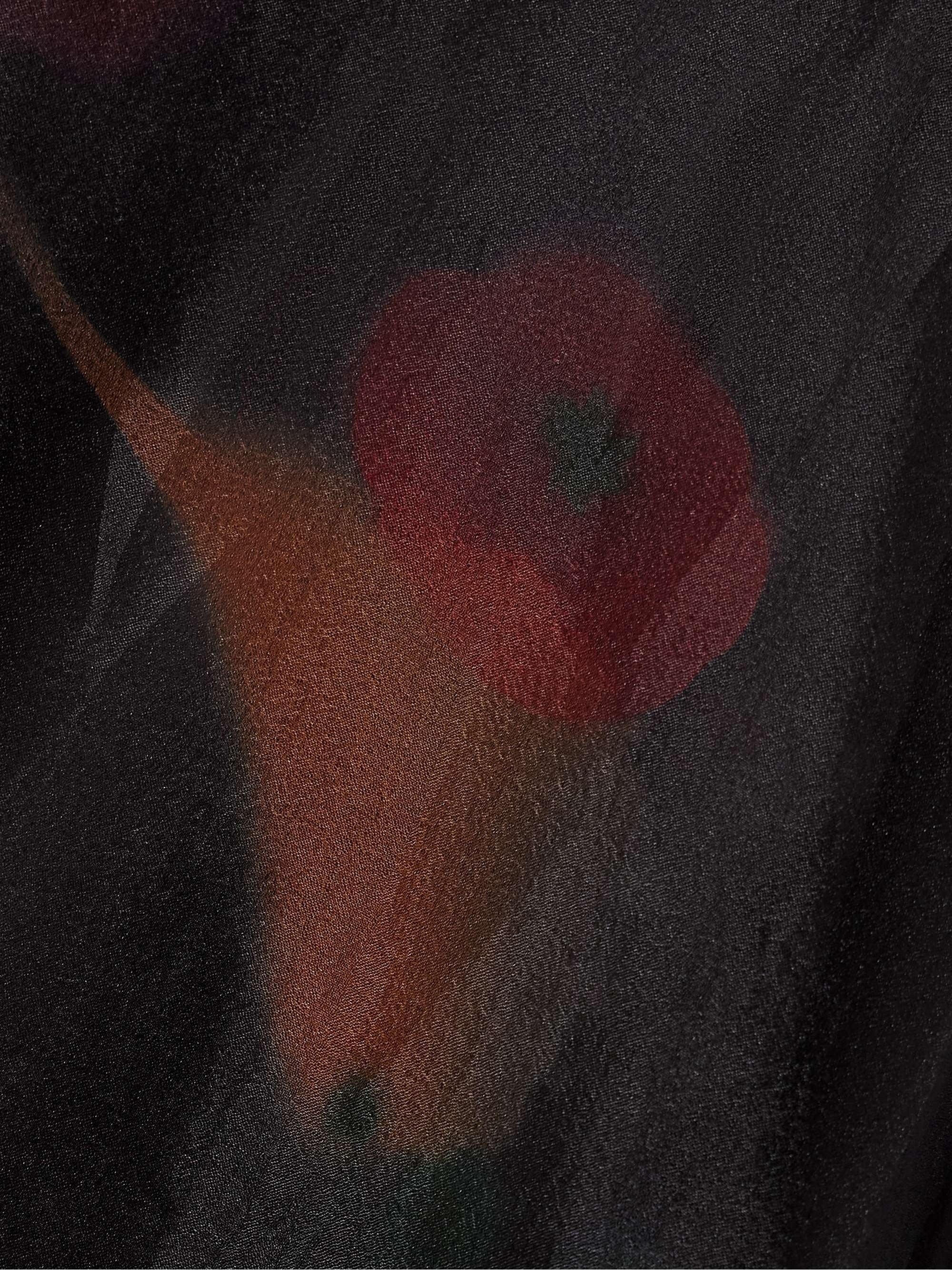 Calluna Tie Neck Tiered Printed Organza Maxi Dress