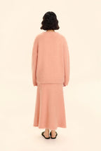 Cardigan Skirt Set - Peach