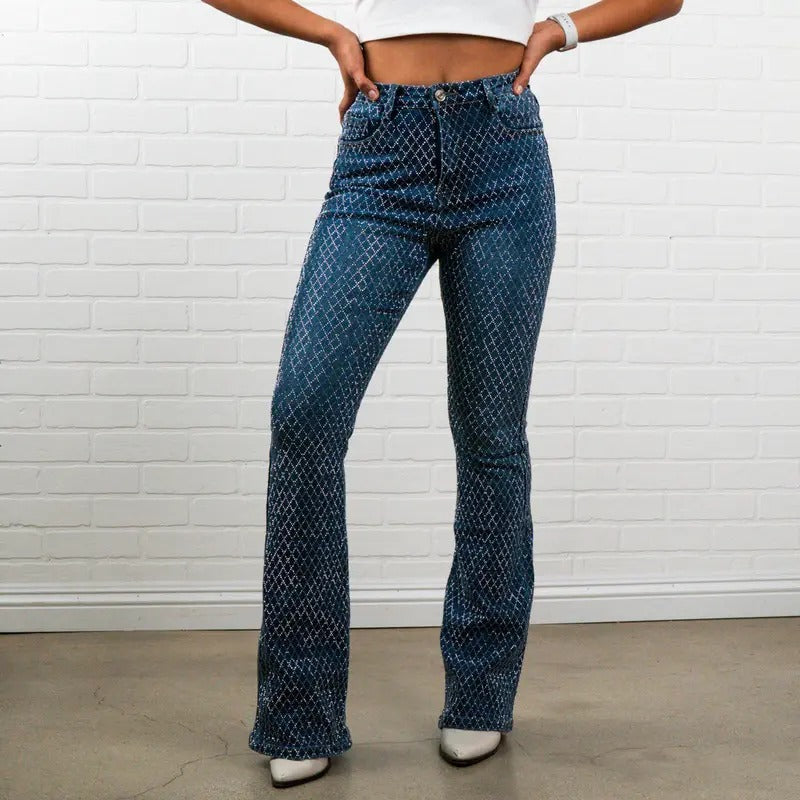 Rhinestone Flair bottom Jeans