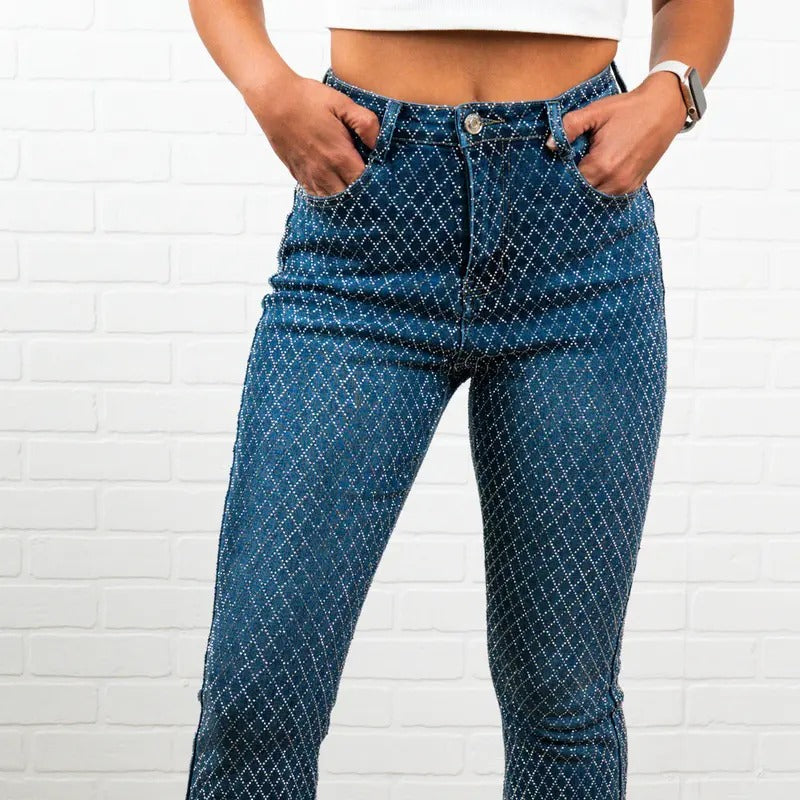 Rhinestone Flair bottom Jeans