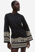 Embroidered Lyocell-Blend Mini Dress