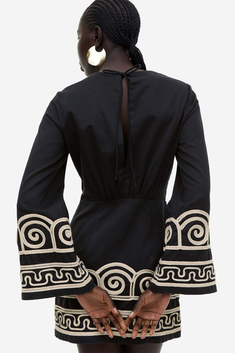 Embroidered Lyocell-Blend Mini Dress