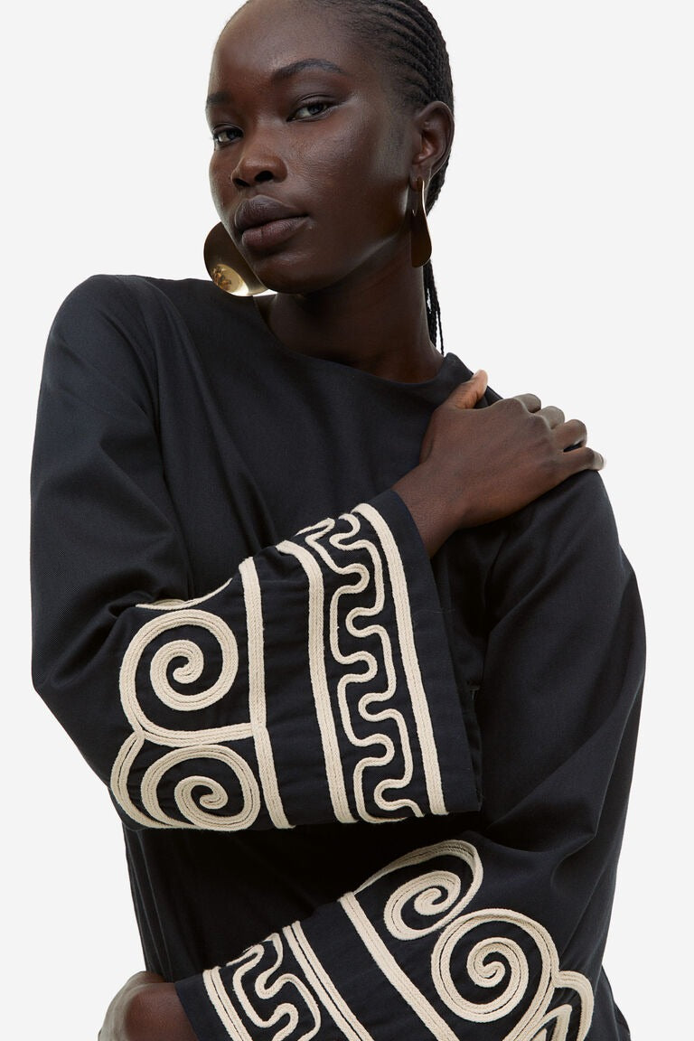 Embroidered Lyocell-Blend Mini Dress