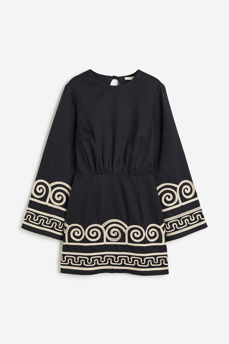 Embroidered Lyocell-Blend Mini Dress