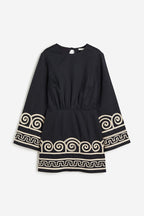 Embroidered Lyocell-Blend Mini Dress