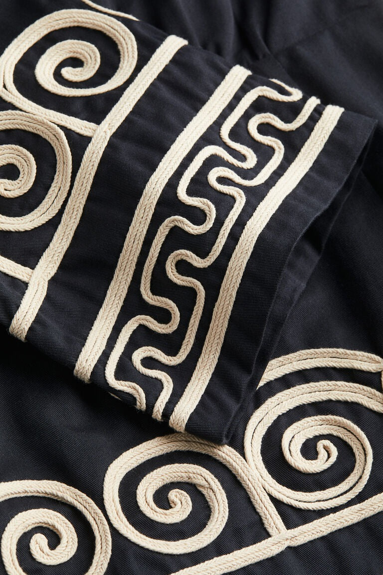 Embroidered Lyocell-Blend Mini Dress