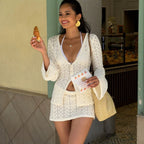 Knit Cardigan Mini Skirt Set