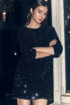 Velvet Sequin Mini Dress