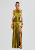 Thalia Dress -  Metallic Peridot