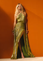 Thalia Dress -  Metallic Peridot