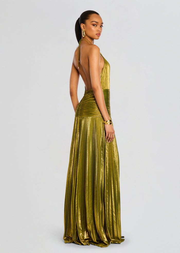 Thalia Dress -  Metallic Peridot