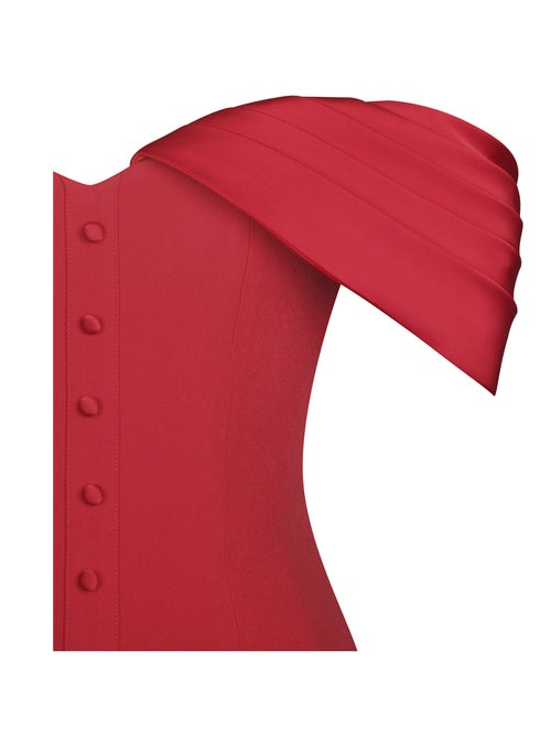 Off-Shoulder Sweetheart Drop Waist Mini Dress