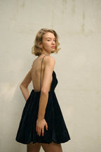 Velvet Spaghetti Strap Mini Dress