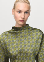 Satin Printed Mini Dress with Perkins Collar