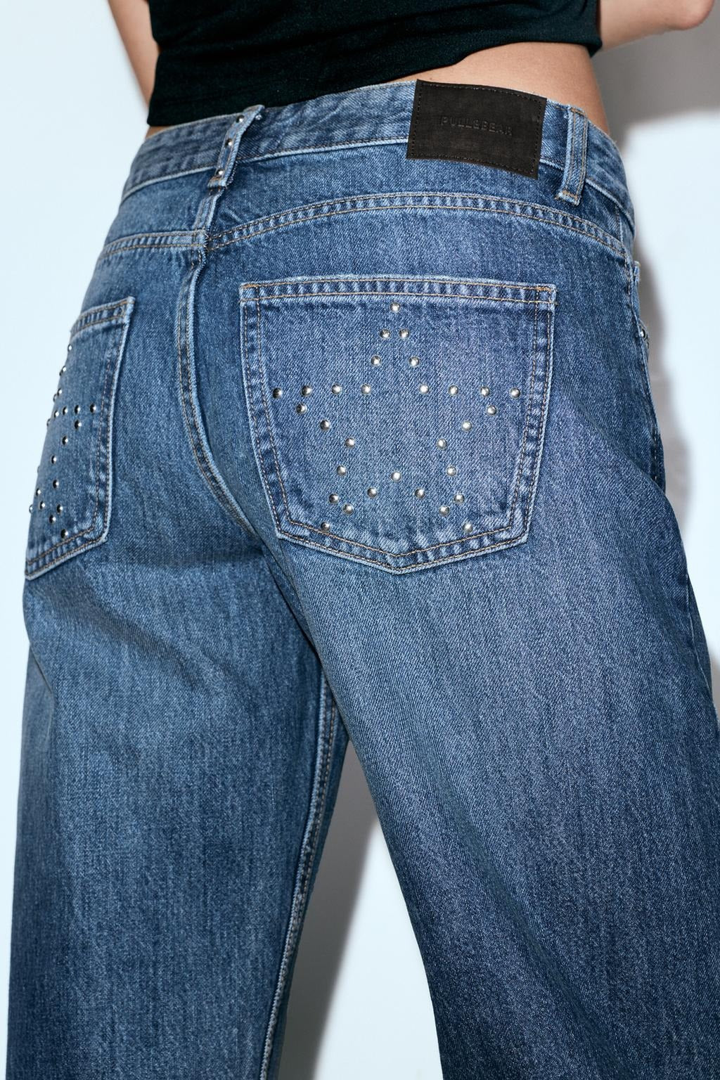 Straight-leg Jeans with Star Studs
