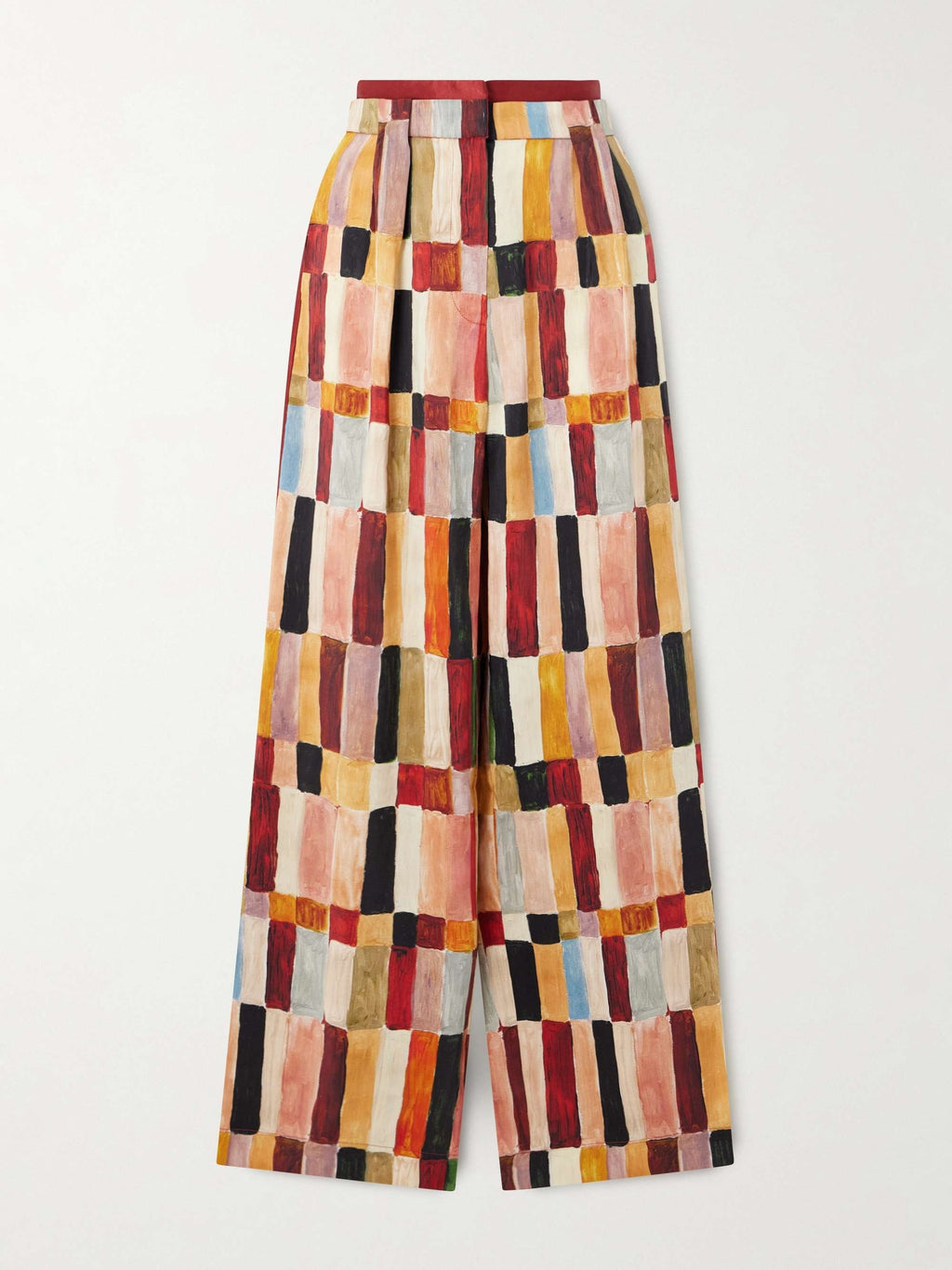 Majorelle Printed Linen and Silk-Blend Wide-Leg Pants